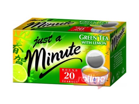 Tēja zaļā Just a Minute ar citronu, 20 pac.