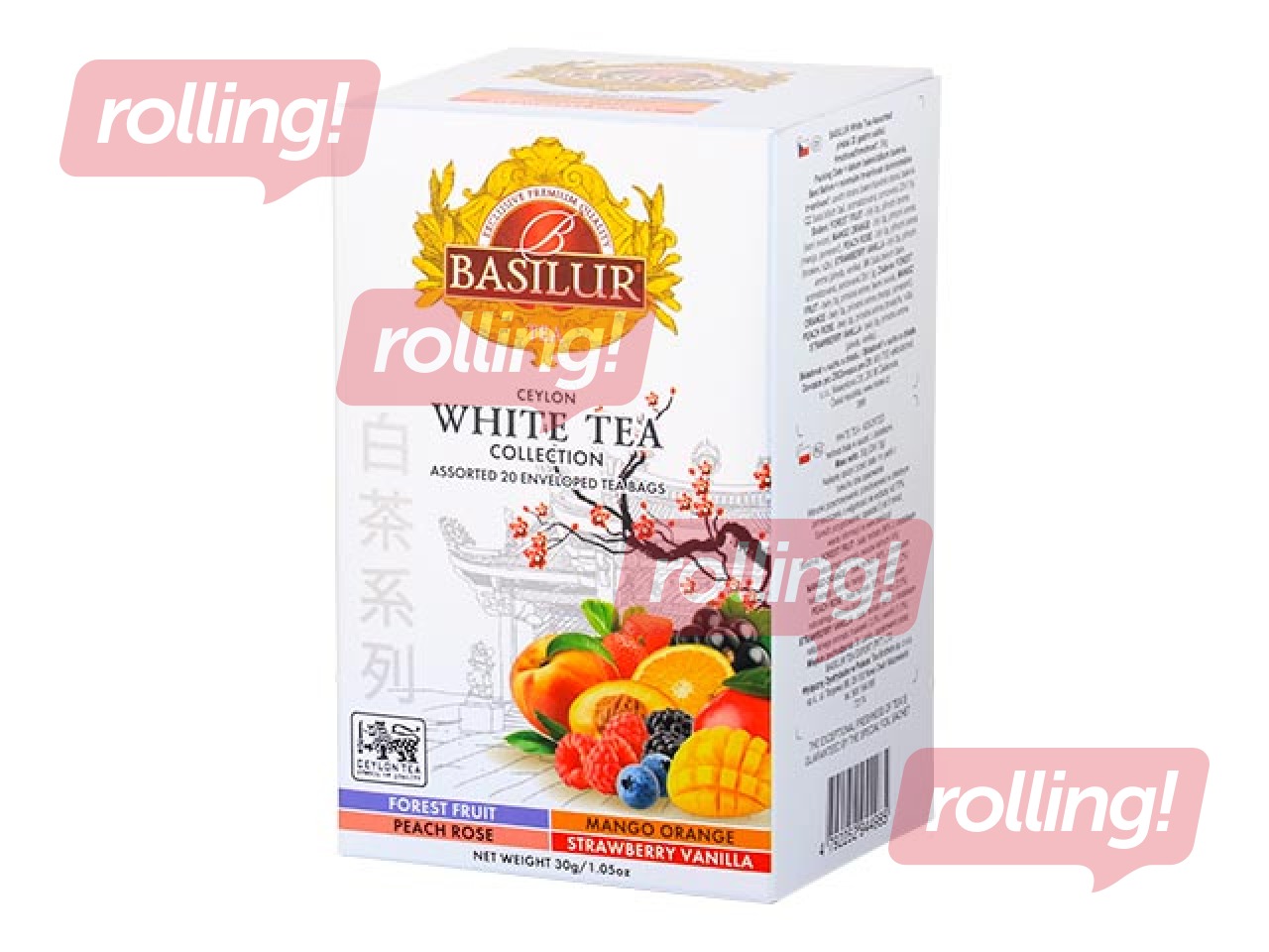 Valge tee Basilur Premium White Tea Assorted, 20 pakki.