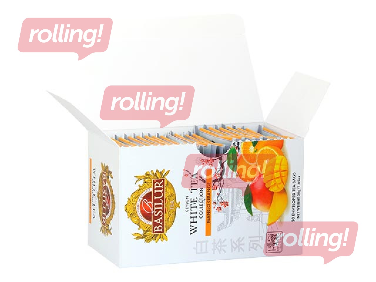 Tēja baltā Basilur Premium White Tea  Mango & Orange, 20 pac.