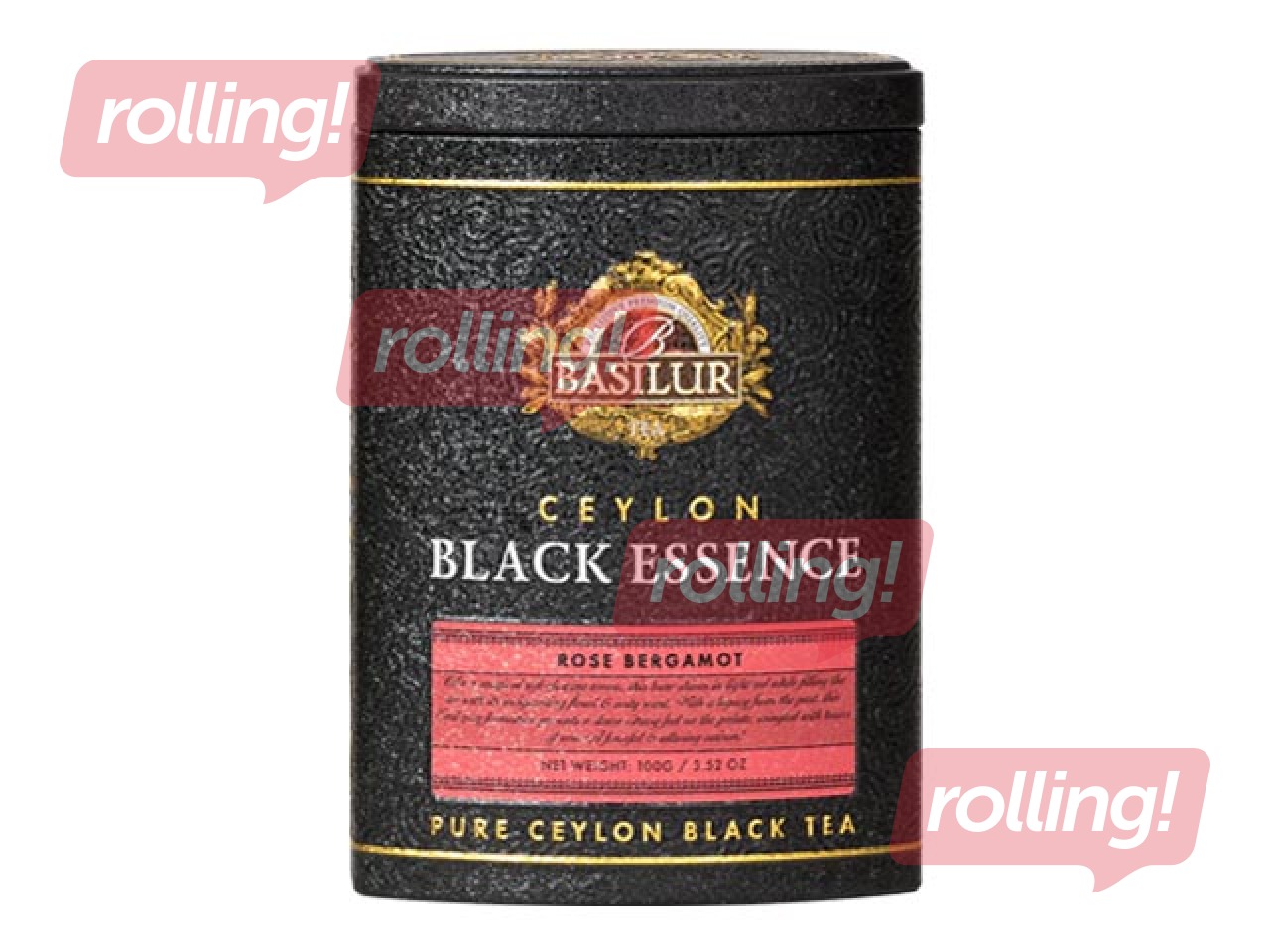 Tēja melnā Basilur Black Essence, rožu bergamote, 100g