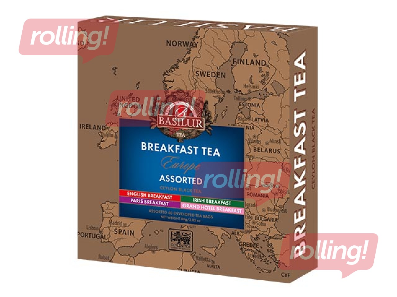 Tēja melnā Basilur Breakfast tea collection, Eiropa, 40 pac.