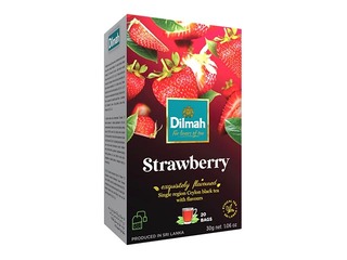Black tea with strawberry flavor, Dilmah, 20 pcs.