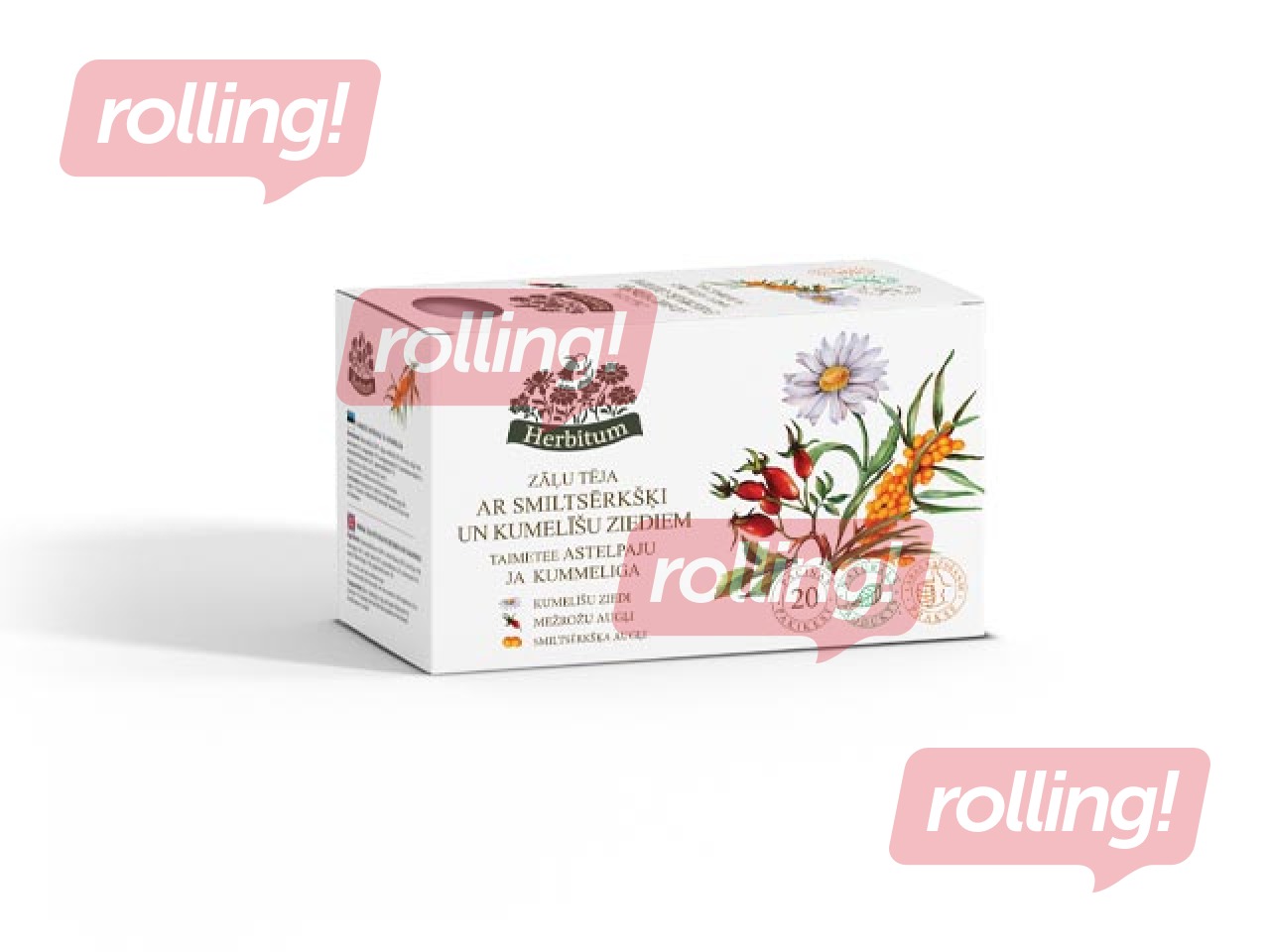 Tēja zāļu Herbitum, ar smiltsērkšķi un kumelīšu ziediem, 20 pac.
