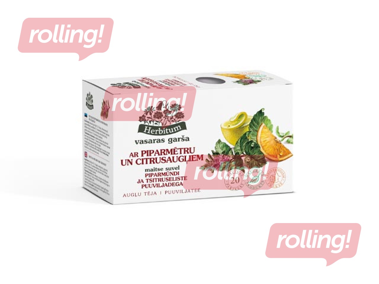 Tēja augļu Herbitum vasaras garša, ar piparmētrām un citrusaugļiem, 20 pac.