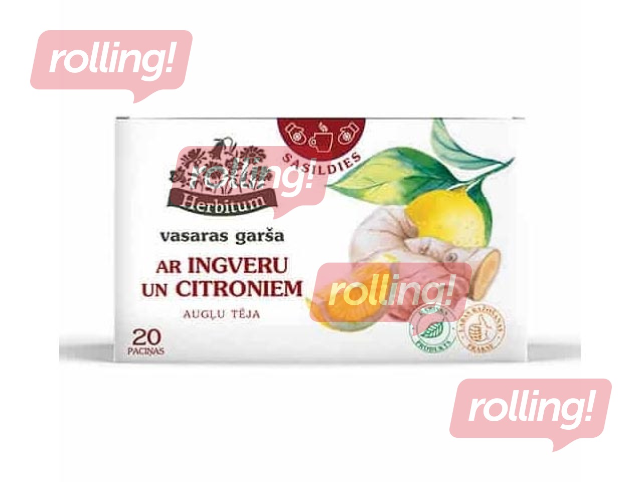 Фруктовый чай Herbitum Вкус лета с имбирём и лимоном, 20 пакетиков