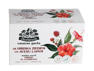 Tēja augļu Herbitum, vasaras garša ar hibiska ziediem un aveņu lapām, 22 pac.