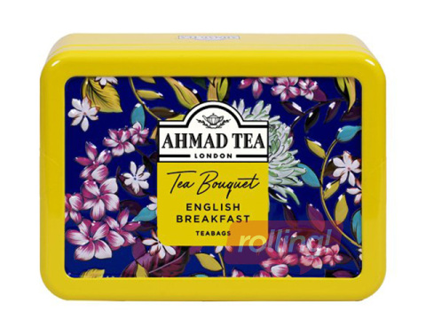 Tēja melnā Ahmad Tea English Breakfast, metāla kārbā, 10 pac.
