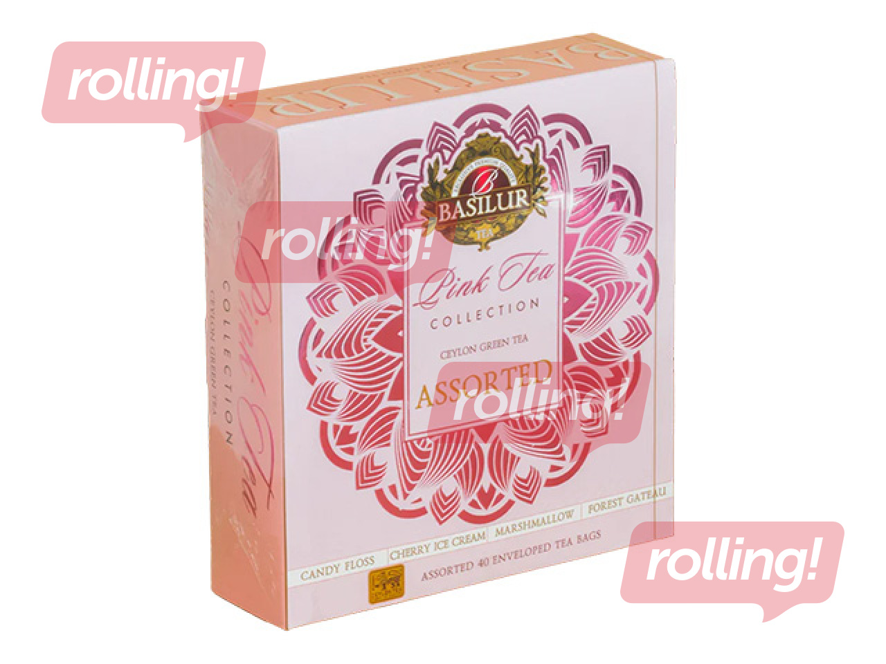 Чай Basilur, Pink Tea, ассорти зелёного чая, 40 пак.