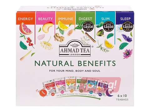 Tea Assortment Ahmad Tea, Natural Benefits, 60 bags