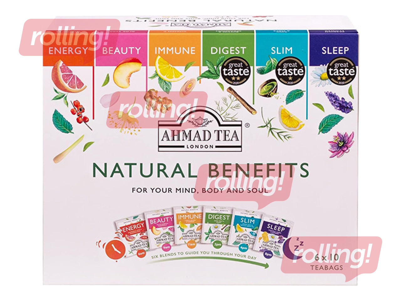 Tea Assortment Ahmad Tea, Natural Benefits, 60 bags