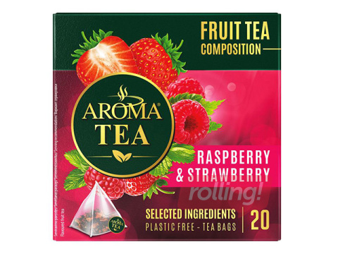 Фруктовый чай Aroma Tea, Малина и клубника, 20 пак.