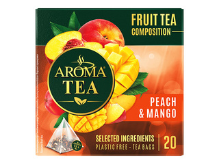 Fruit Tea Aroma Tea, Peach & Mango, 20 pcs