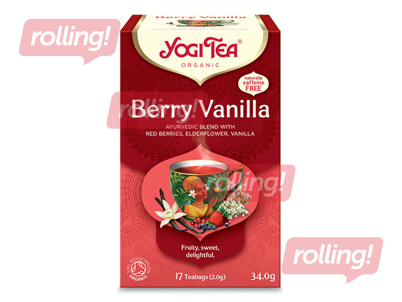 Tee ajurveeda Bio Yogi, Berry Vanilla, 17 pakki.