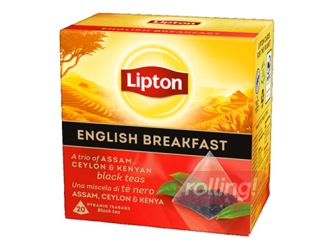 Tēja melnā Lipton English Breakfast, piramīdas, 20 pac.