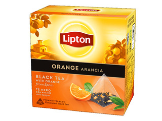 Must tee Lipton apelsiniga, püramiid, 20 tk