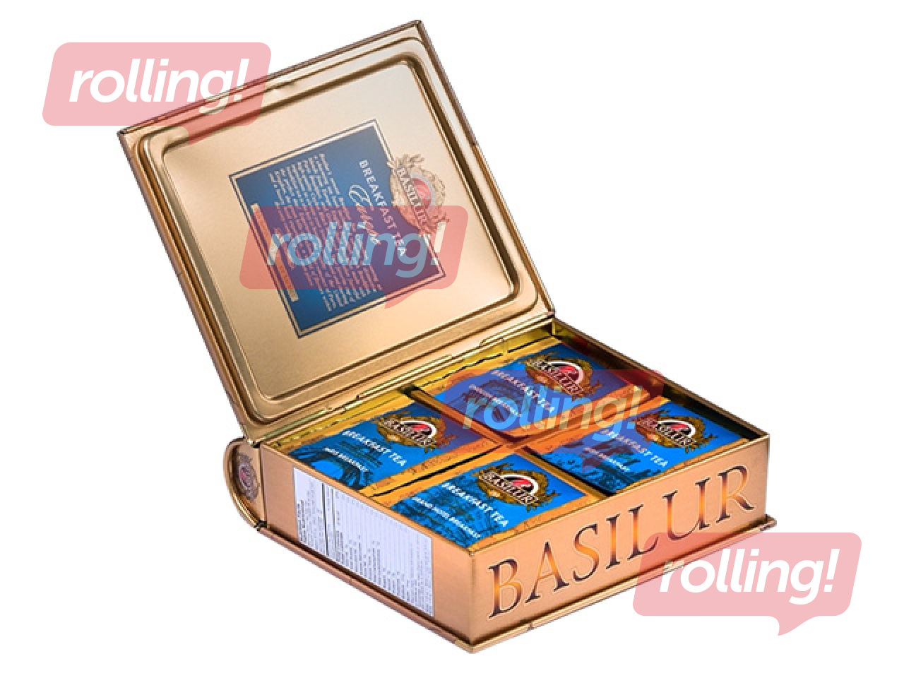 Must tee Basilur Breakfast tea collection, Euroopa, metallkarbis, 40 tk.