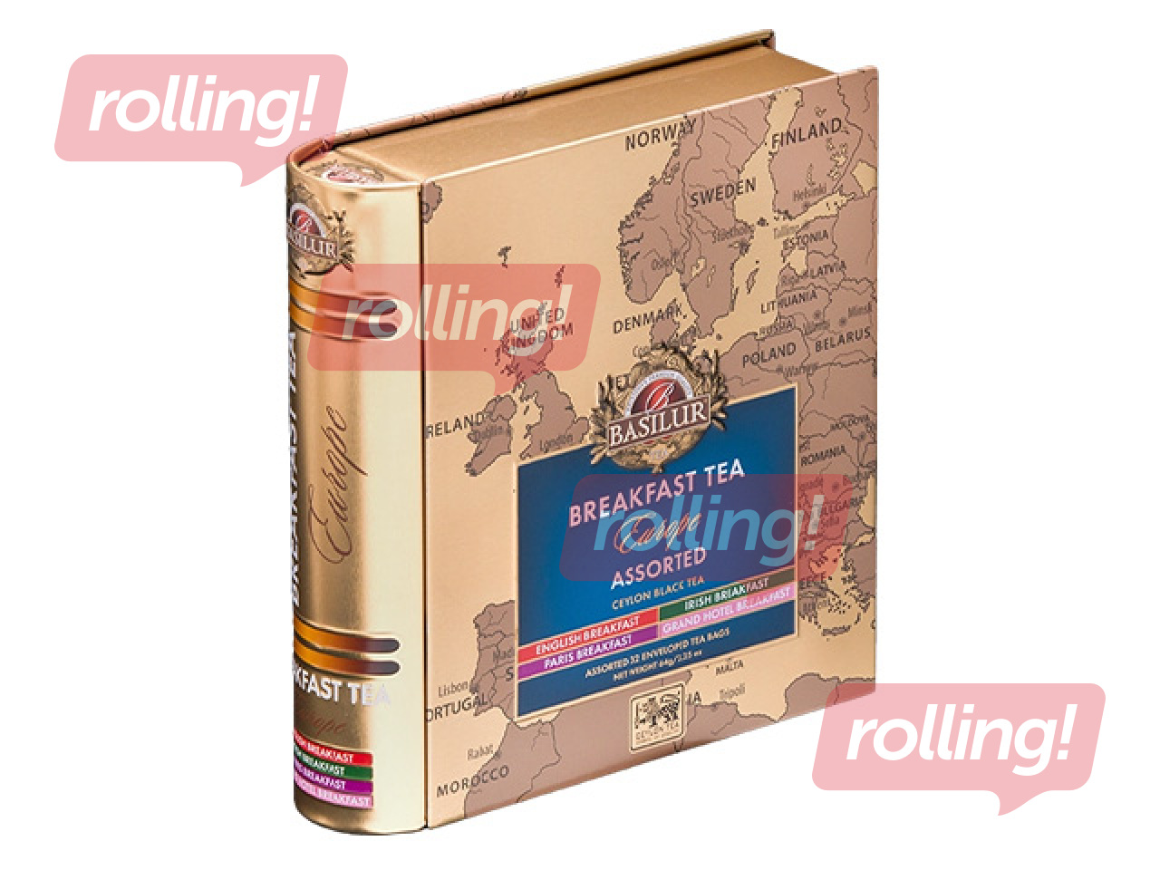 Tēja melnā Basilur Breakfast Tea Collection, Eiropa, metāla kārbā, 40 pac.