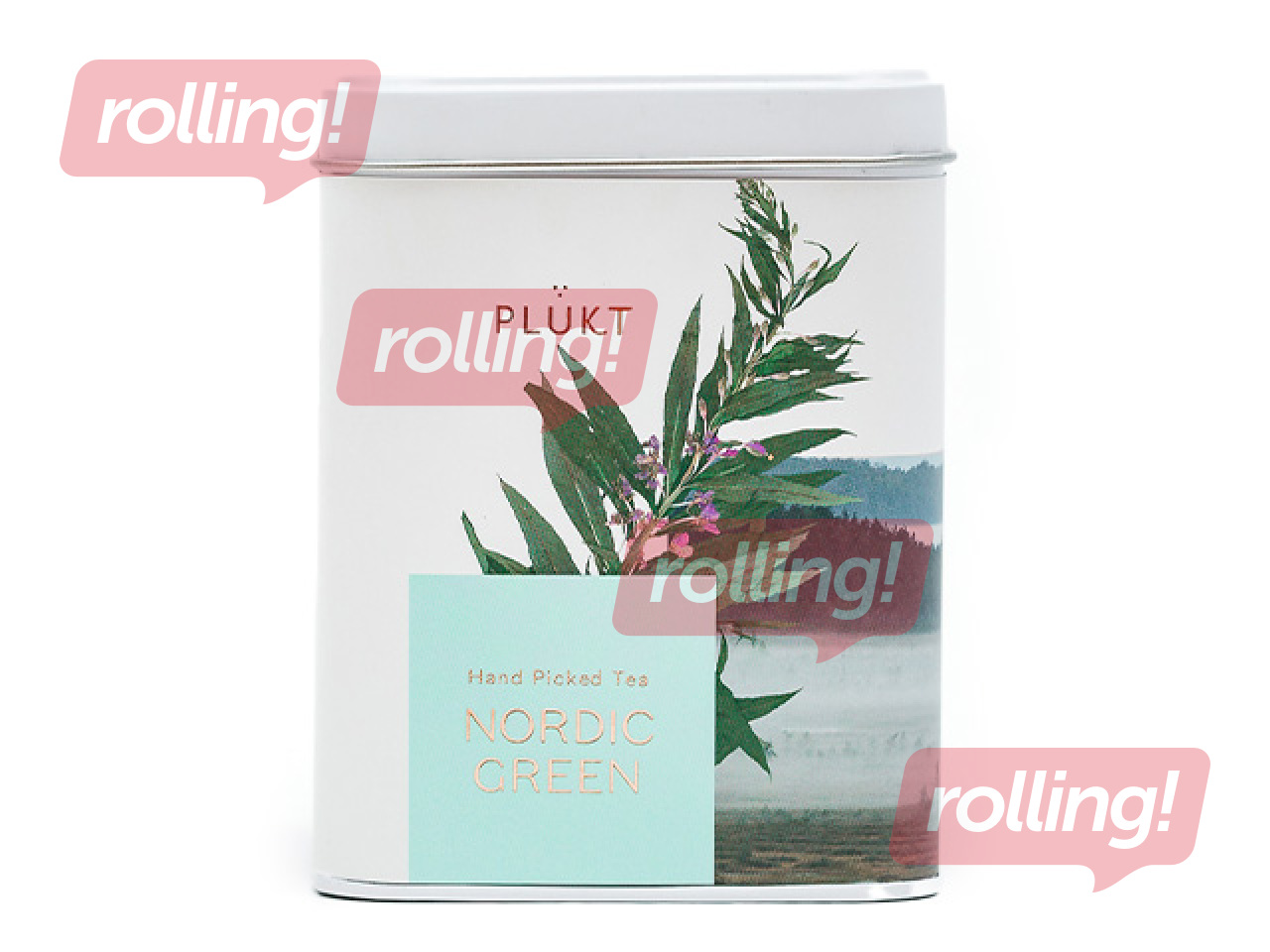 Tēja zāļu Plūkt Nordic Green Tea, piramīdas maisiņi, metāla kārbā, 25 pac.