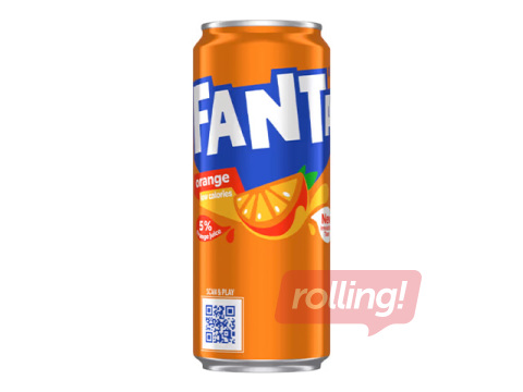Gāzēts dzēriens Fanta, skārdene, 330ml (Taras depozīts iekļauts cenā)
