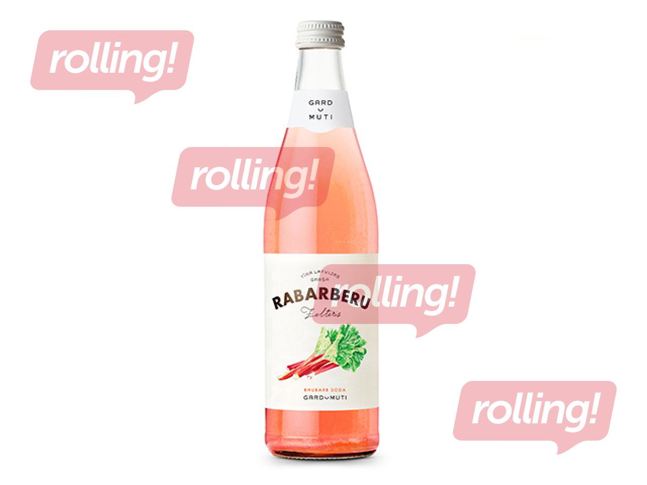 Gāzēts dzēriens Gardu Muti rabarberu zelteris, stikls, 500ml (Taras depozīts iekļauts cenā)