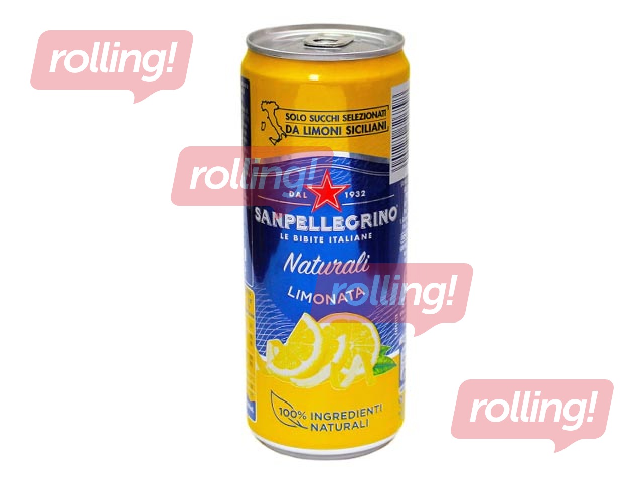 Gāzēts dzēriens Sanpellegrino Lemon, skārdene, 330ml (Taras depozīts iekļauts cenā)