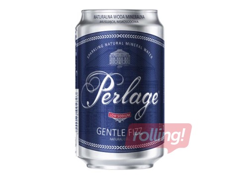 Минеральная вода Perlage, легко газированная, банка, 330мл