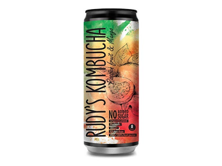 Kombuča Rudy's Kombucha, marakuja un mango, skārdene, 330ml (Taras depozīts iekļauts cenā) 