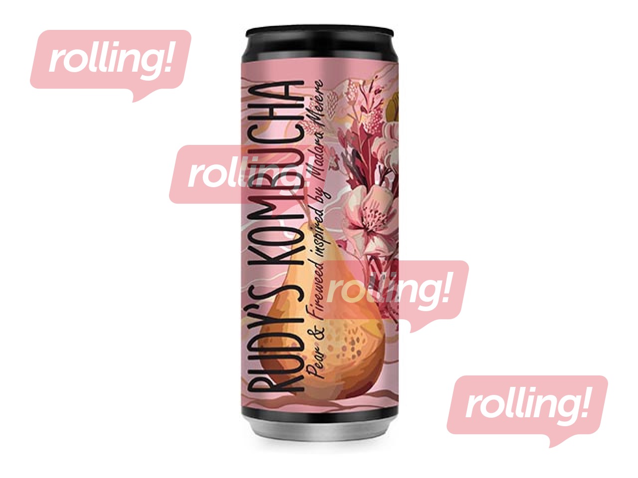 Комбуча Rudy's Kombucha, груша и огненный цветок, банка, 330мл