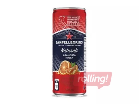 Gāzēts dzēriens S.Pellegrino, Aranciata Rossa Naturali, 330ml (taras depozīts iekļauts cenā)