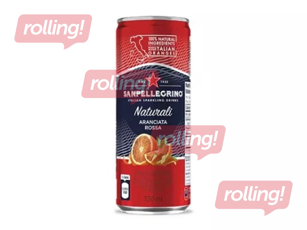 Gāzēts dzēriens S.Pellegrino, Aranciata Rossa Naturali, 330ml (taras depozīts iekļauts cenā)