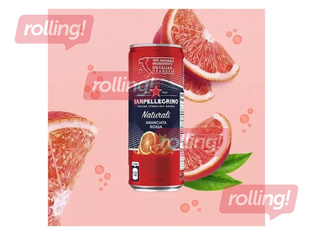 Gāzēts dzēriens S.Pellegrino, Aranciata Rossa Naturali, 330ml (taras depozīts iekļauts cenā)