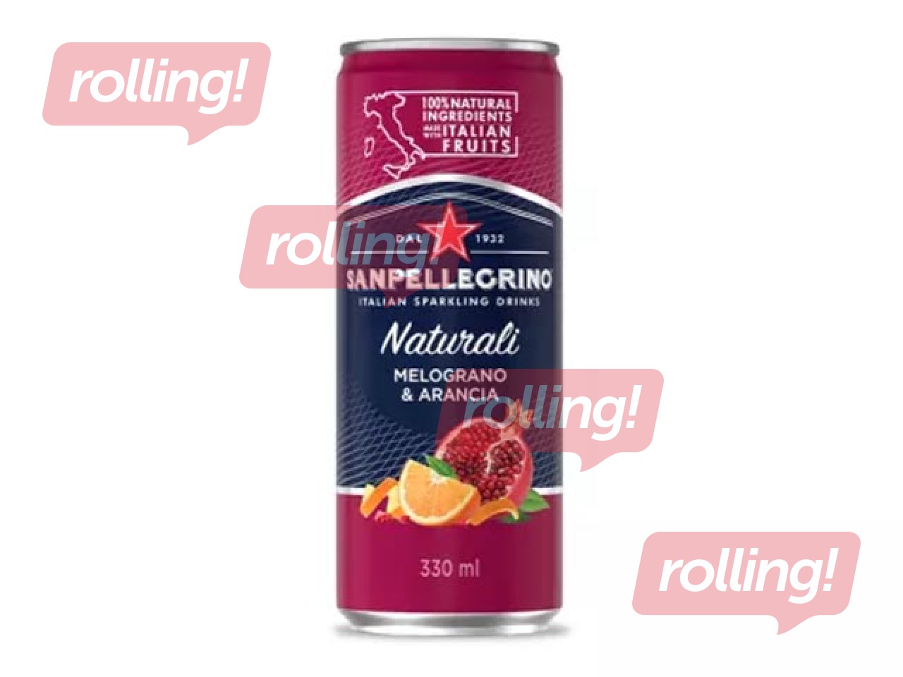 Gāzēts dzēriens S.Pellegrino, Melograno&Arancia, 330ml (taras depozīts iekļauts cenā)