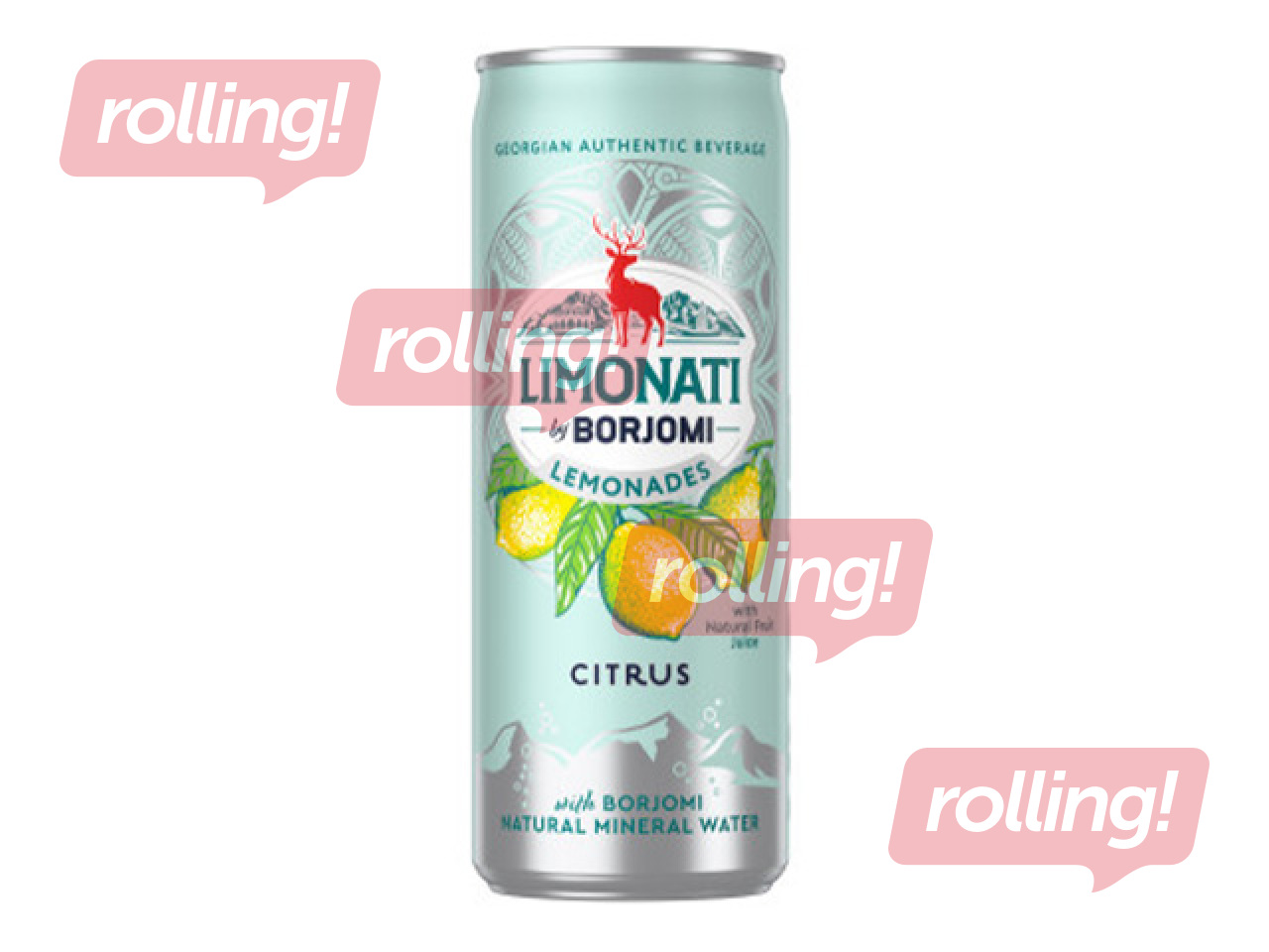 Gāzēts dzēriens Limonati by Borjomi ar citrusaugļiem, skārdene, 330ml 