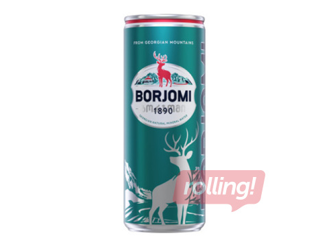 Minerālūdens Borjomi, gāzēts, skārdene, 330ml 