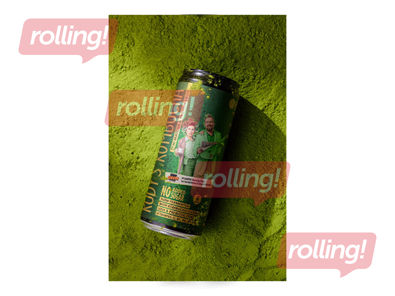Kombuča Rudy's Kombucha, matcha un marakuja, 330ml (Taras depozīts iekļauts cenā) 