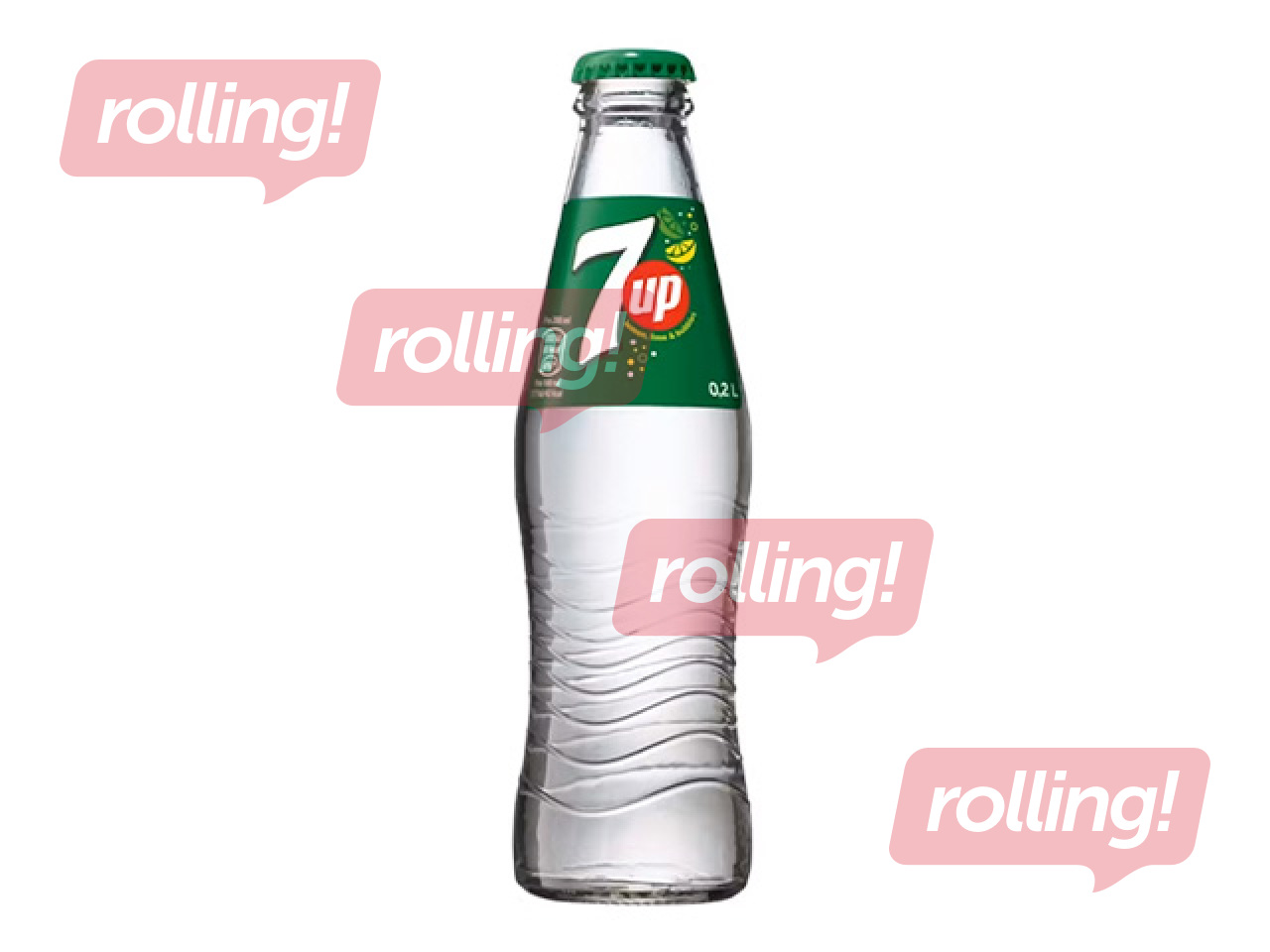 Gāzēts dzēriens 7Up, citronu-laima, stikls, 200ml (Taras depozīts iekļauts cenā)