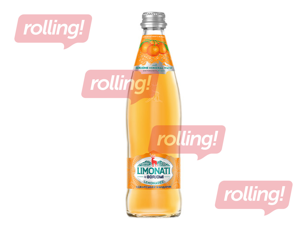 Gāzēts dzēriens Limonati by Borjomi ar Adžārijas mandarīnu, stikls, 500ml (taras dep. iekļauts cenā)