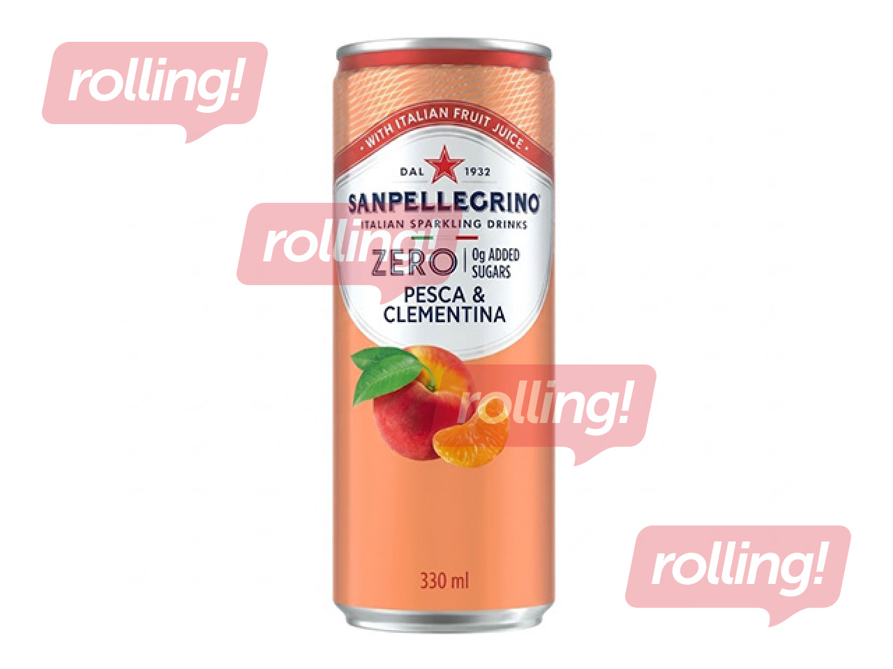 Gaseeritud jook Sanpellegrino Zero Peach & Clementin, purk, 330ml (Pakendipant sisaldub hinnas)