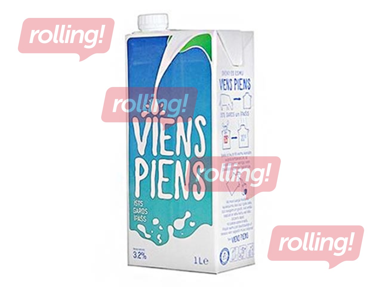 Piens Viens UHT, 3.2 %, 1L