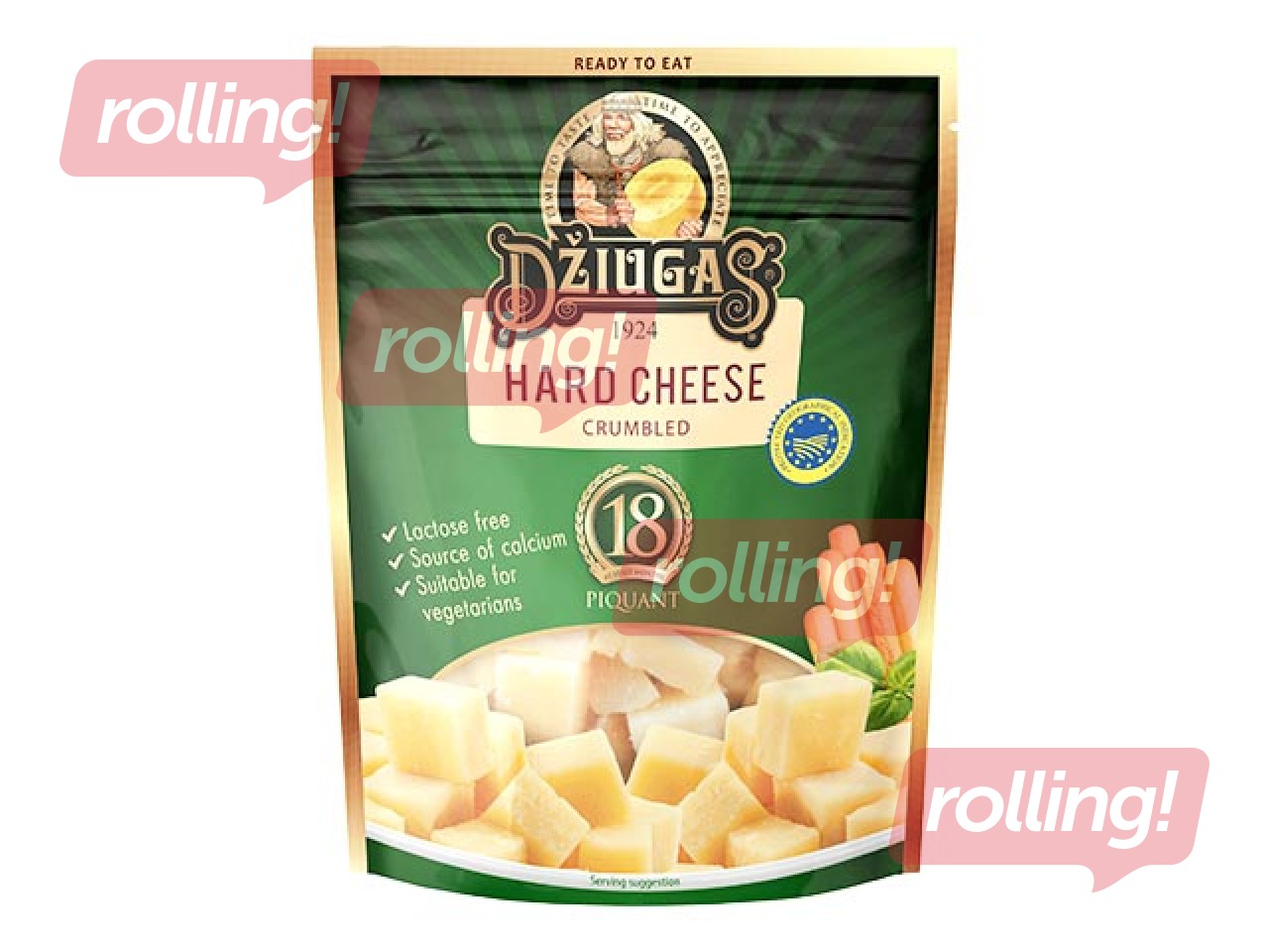 Hard cheese Dziuga Piquant crumbled 40%, 18 months, 100 g