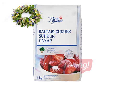 Cukurs baltais Dansukker, 1kg +Līgo dāvana!
