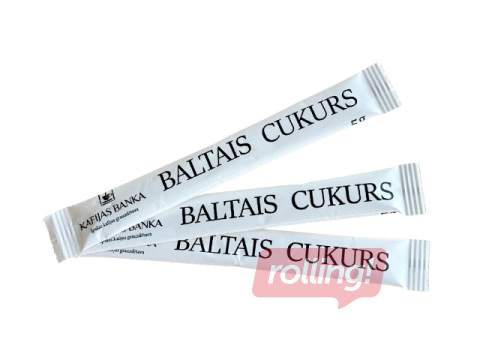 Cukurs baltais standziņās, 400gab x 5g