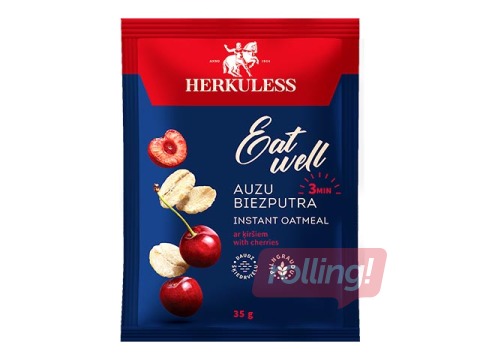 Auzu pārslu biezputra Herkuless, ar ķiršu gabaliņiem, 35g