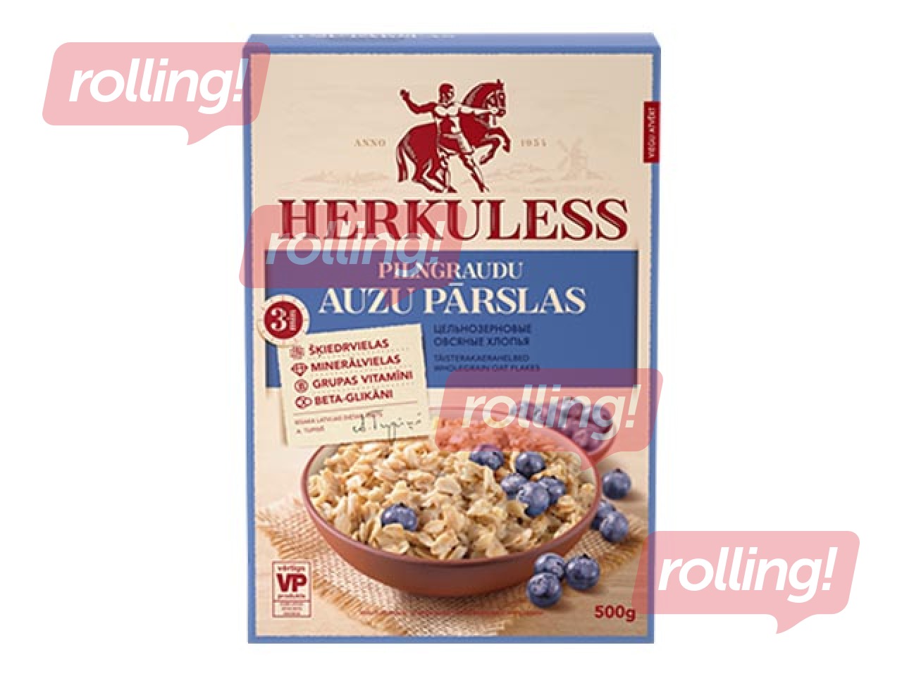 Auzu pārslas Herkuless Pilngraudu, 500g