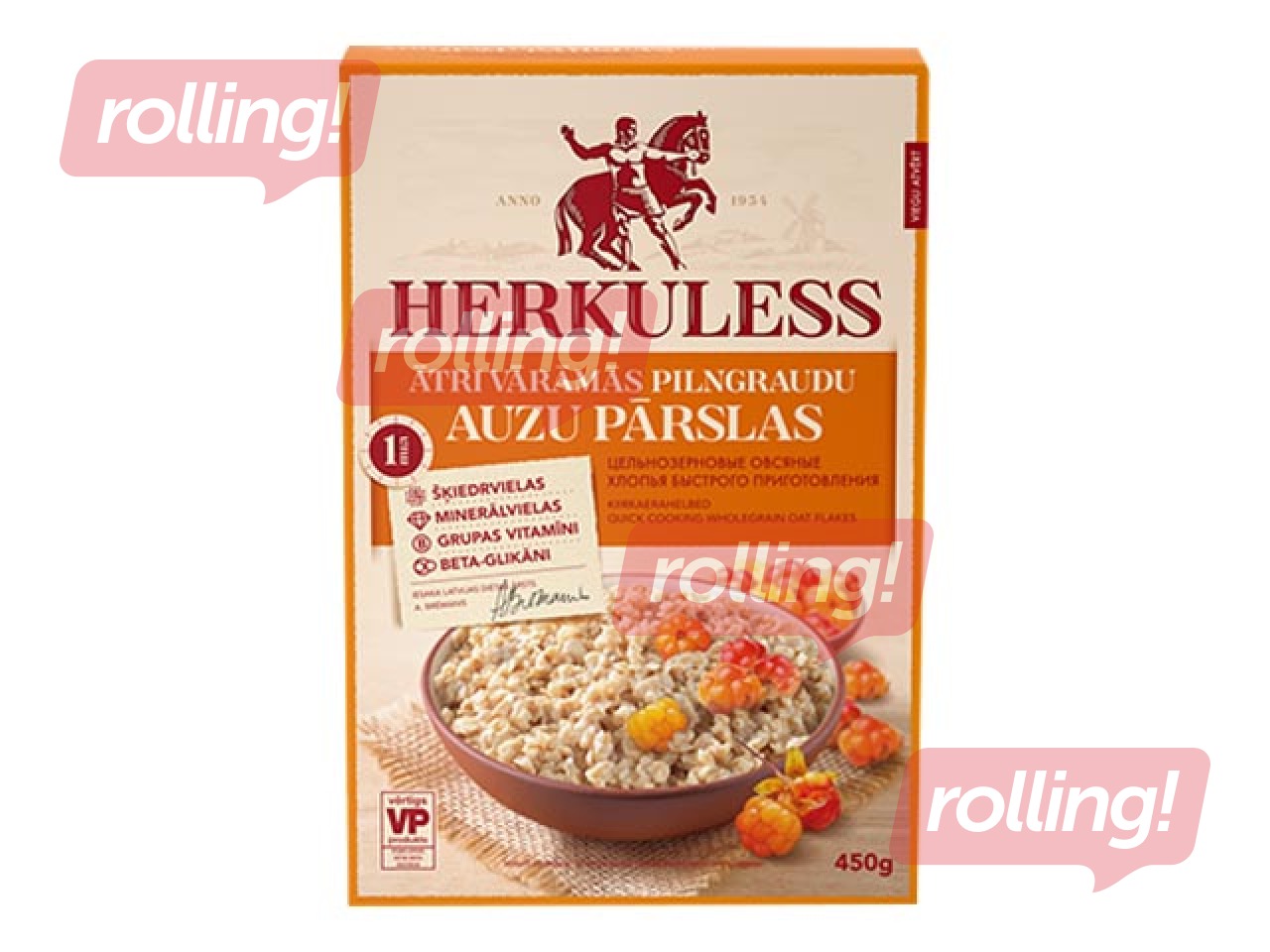 Auzu pārslas Herkuless ātri vārāmās, 450g