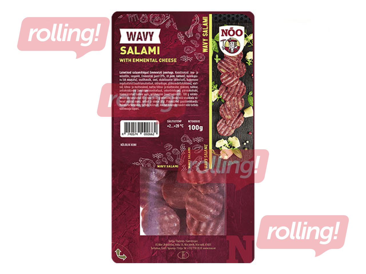 Viļņots salami ar Ementāles sieru, 100 g