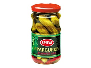 Pipargurķīši marinēti asie (3-6 cm), 370ml