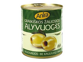 Зеленые оливки ANIRA, без косточек, 0,38 кг / 0,82 кг