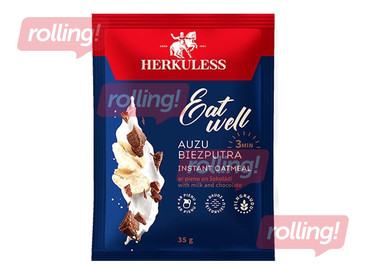 Kaerahelbepuder Herkuless, šokolaaditükkidegai, 35 g