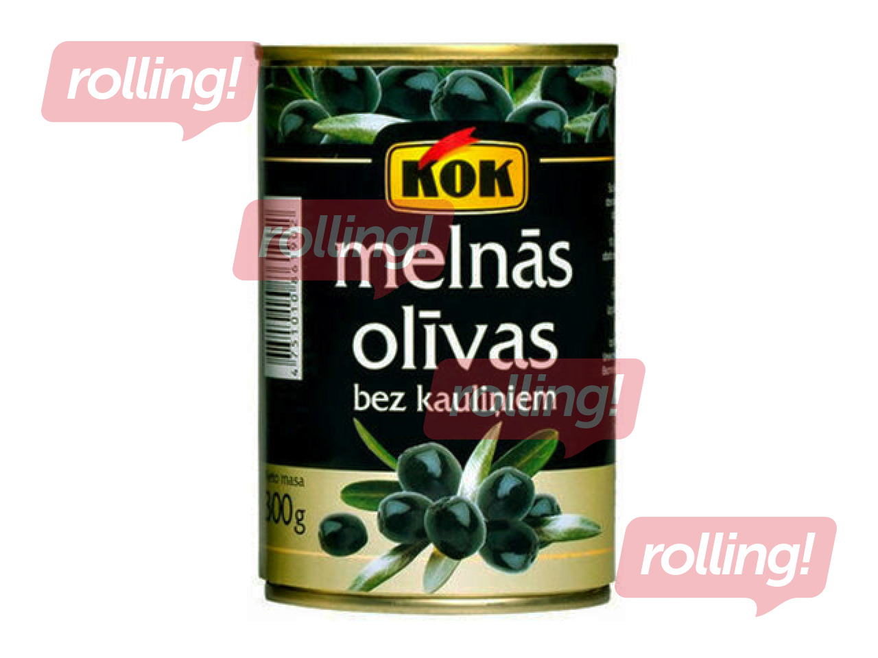 Оливки, KOK, черные, без косточек, 300г